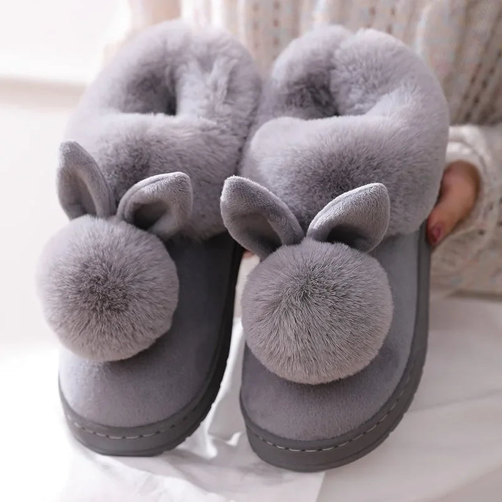 Cushy Footsie™ Snuggle Bunnies: Soft & Fuzzy Slippers with Ears