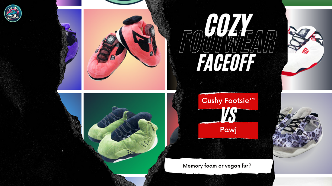 Slip into Comfort: Cushy Footsie™ Sneaker Slippers vs. Pawj Slippers