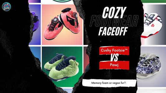 Slip into Comfort: Cushy Footsie™ Sneaker Slippers vs. Pawj Slippers