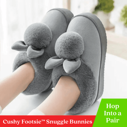 Cushy Footsie Snuggle Bunnies Soft Fuzzy Slippers with Ears