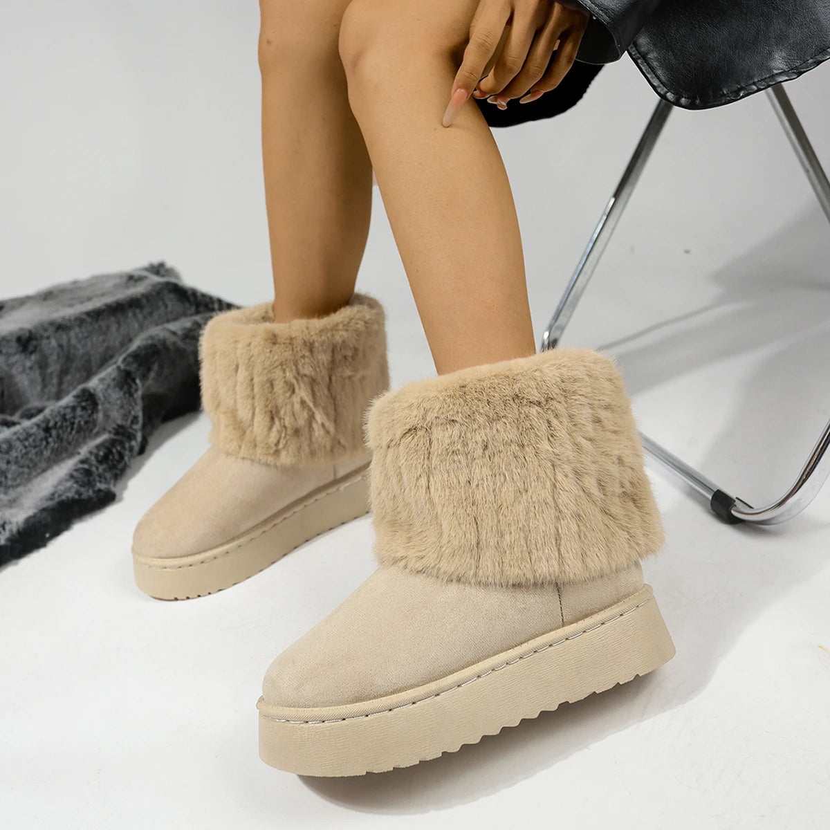 Cushy Footsie™ Winter Luxe: Plush, Waterproof Boots for Cozy Feet