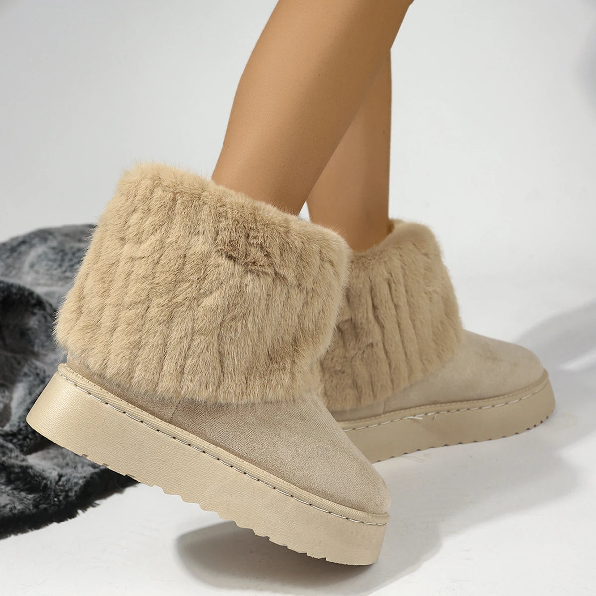 Cushy Footsie™ Winter Luxe: Plush, Waterproof Boots for Cozy Feet