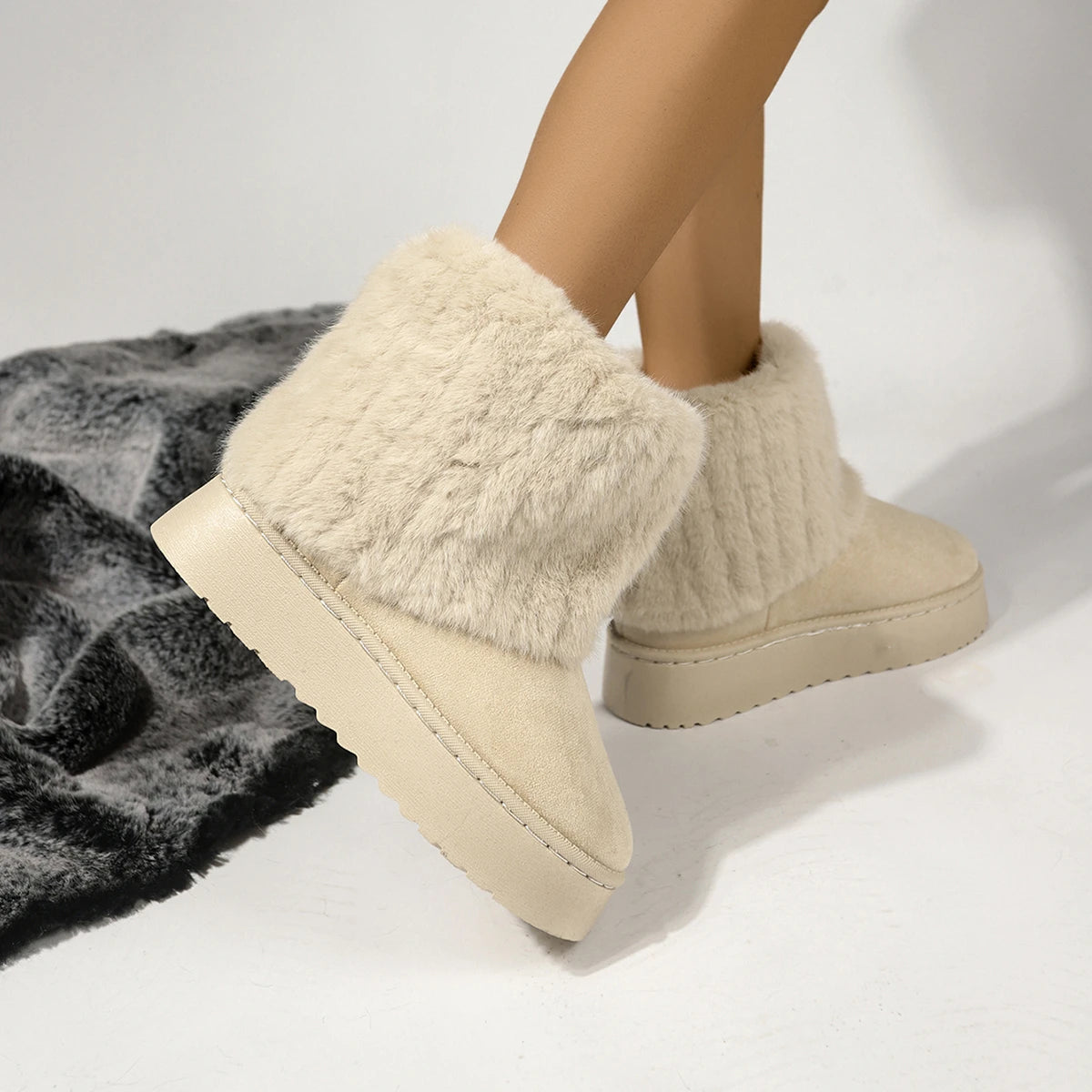 Cushy Footsie™ Winter Luxe: Plush, Waterproof Boots for Cozy Feet