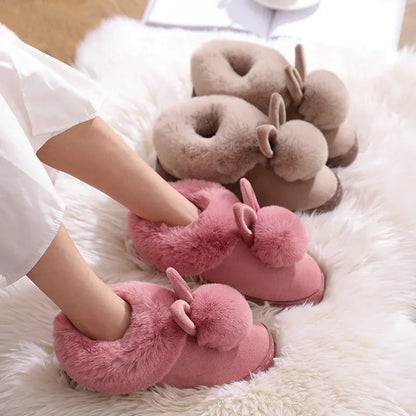 Cushy Footsie™ Snuggle Bunnies: Soft & Fuzzy Slippers with Ears