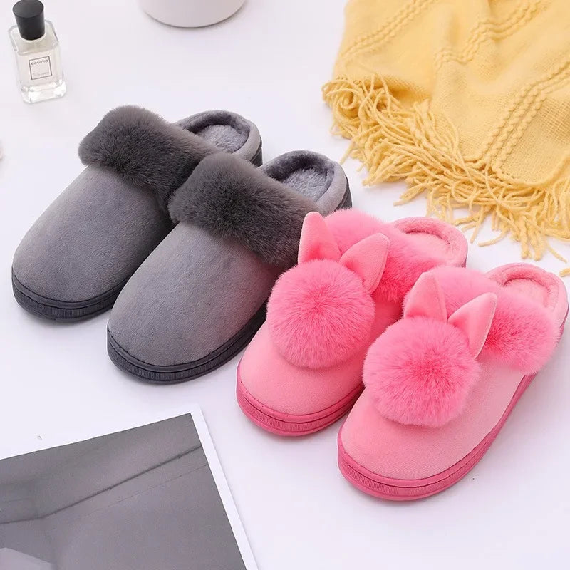 Cushy Footsie™ Snuggle Bunnies: Soft & Fuzzy Slippers with Ears