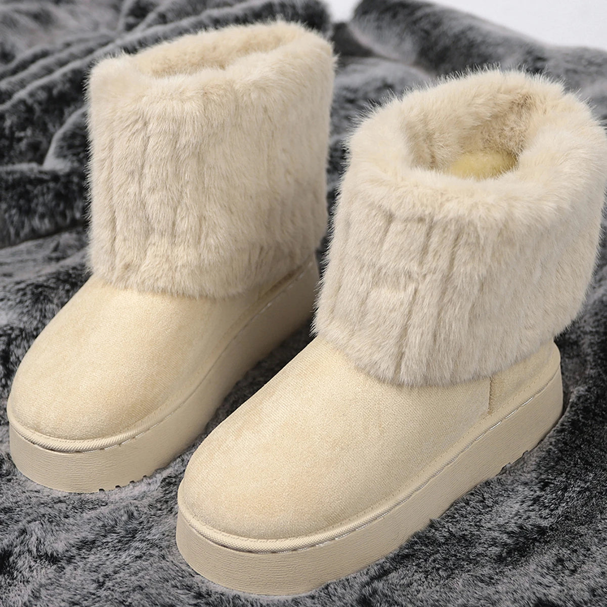 Cushy Footsie™ Winter Luxe: Plush, Waterproof Boots for Cozy Feet