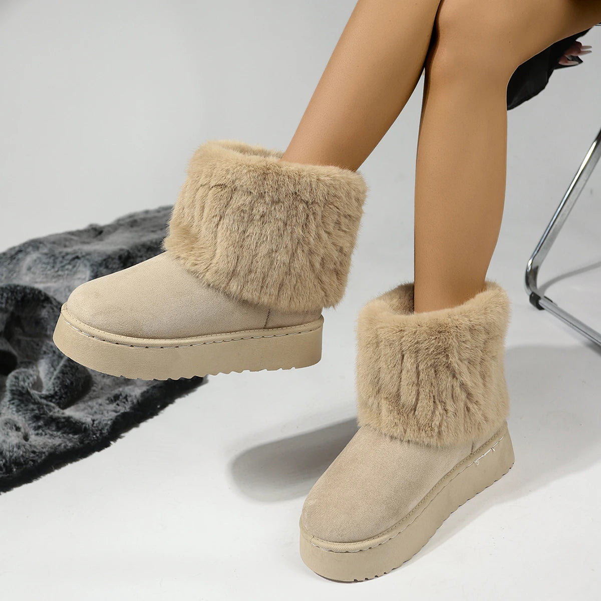 Cushy Footsie™ Winter Luxe: Plush, Waterproof Boots for Cozy Feet