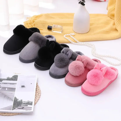 Cushy Footsie™ Snuggle Bunnies: Soft & Fuzzy Slippers with Ears