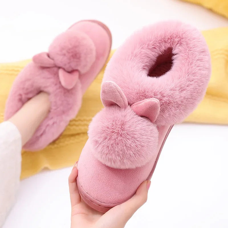 Cushy Footsie™ Snuggle Bunnies: Soft & Fuzzy Slippers with Ears