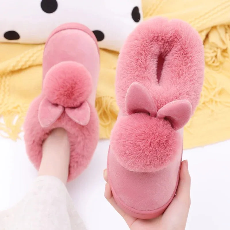 Cushy Footsie™ Snuggle Bunnies: Soft & Fuzzy Slippers with Ears