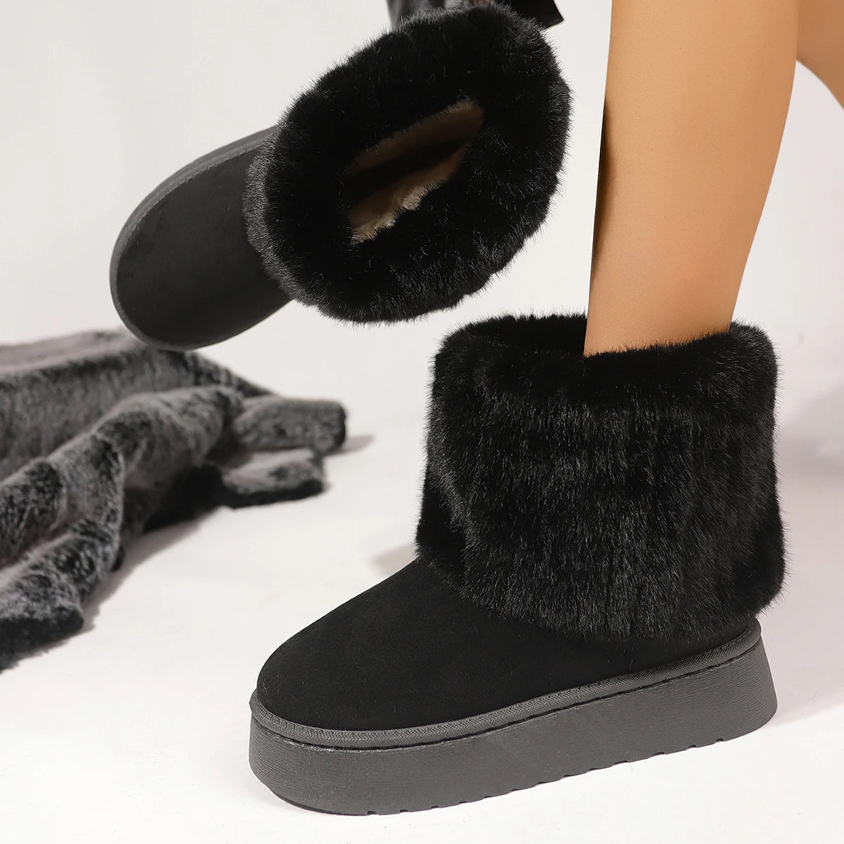 Cushy Footsie™ Winter Luxe: Plush, Waterproof Boots for Cozy Feet