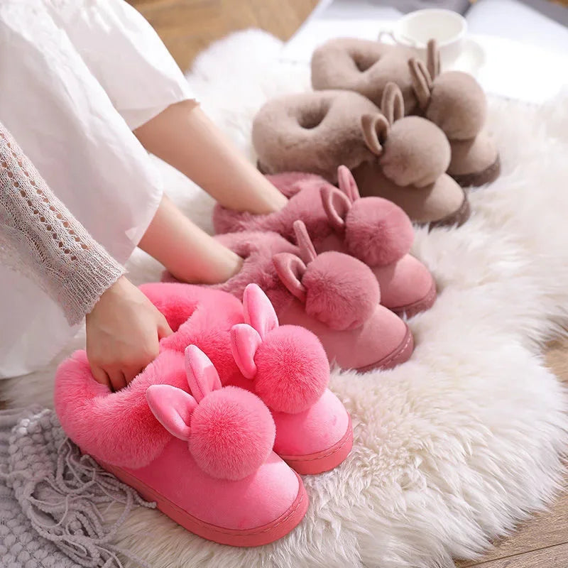 Cushy Footsie™ Snuggle Bunnies: Soft & Fuzzy Slippers with Ears