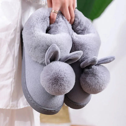 Cushy Footsie™ Snuggle Bunnies: Soft & Fuzzy Slippers with Ears