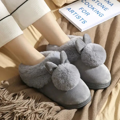 Cushy Footsie™ Snuggle Bunnies: Soft & Fuzzy Slippers with Ears