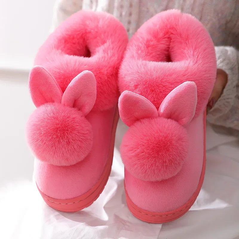 Cushy Footsie™ Snuggle Bunnies: Soft & Fuzzy Slippers with Ears