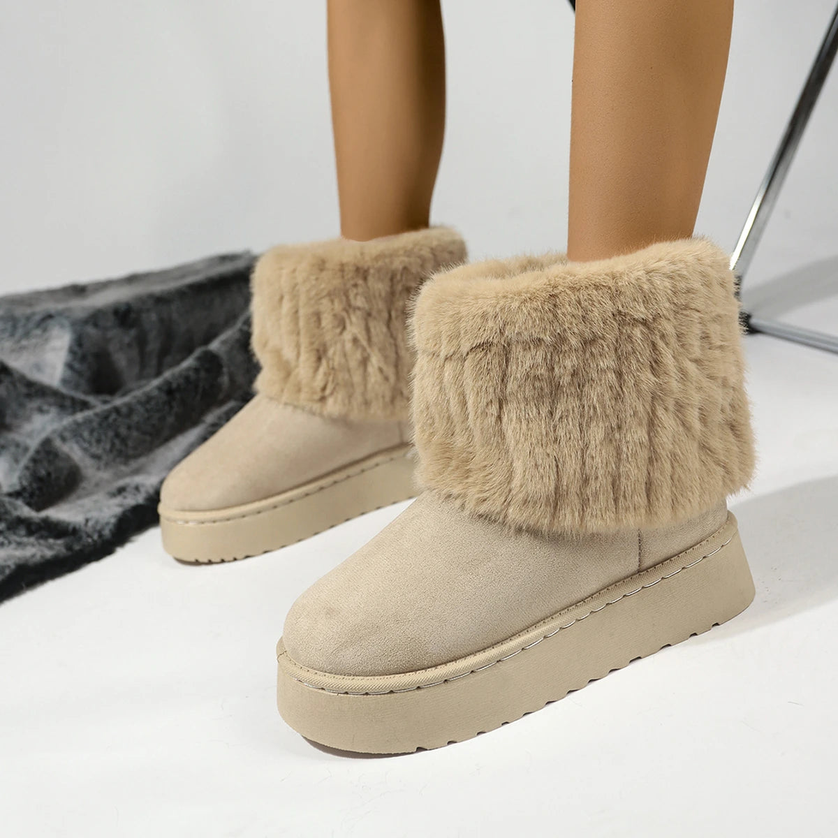 Cushy Footsie™ Winter Luxe: Plush, Waterproof Boots for Cozy Feet