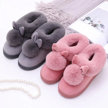 Cushy Footsie™ Snuggle Bunnies: Soft & Fuzzy Slippers with Ears