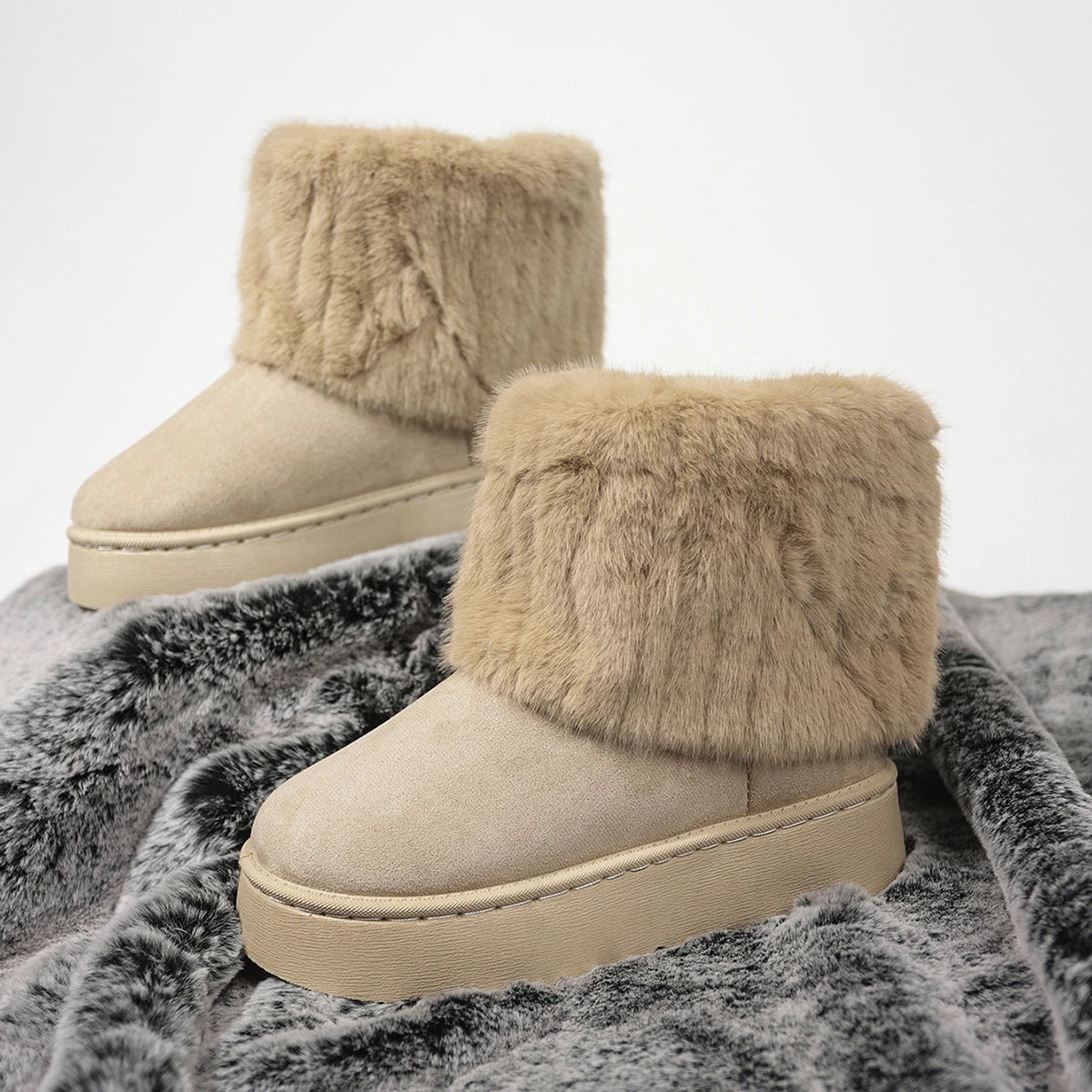 Cushy Footsie™ Winter Luxe: Plush, Waterproof Boots for Cozy Feet