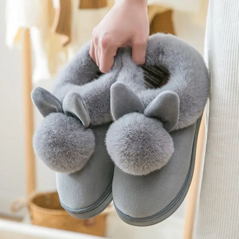 Cushy Footsie™ Snuggle Bunnies: Soft & Fuzzy Slippers with Ears