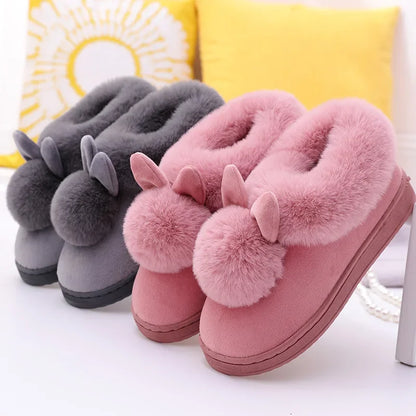 Cushy Footsie™ Snuggle Bunnies: Soft & Fuzzy Slippers with Ears