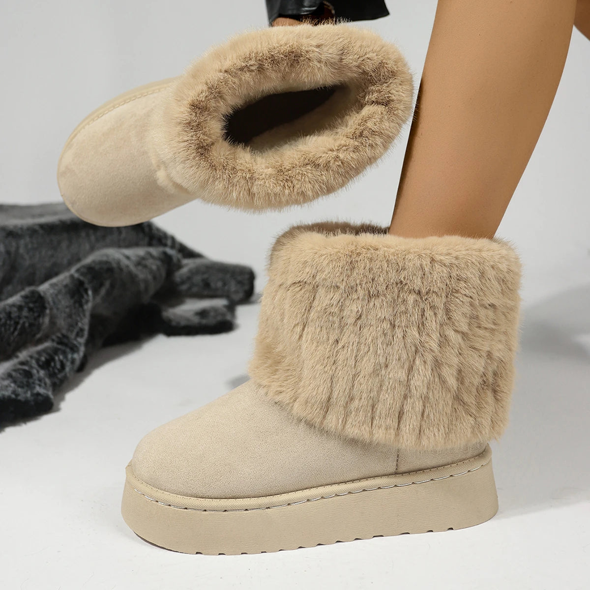 Cushy Footsie™ Winter Luxe: Plush, Waterproof Boots for Cozy Feet